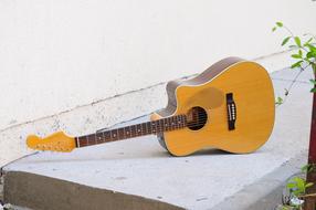 Instrument Wood Guitar grey wall