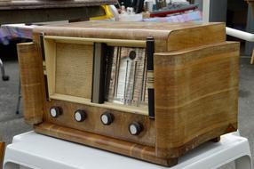 vintage radio at flea market