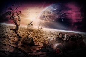 Planet Cat Space fantasy clipart