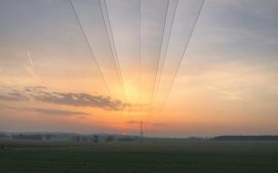 Power Line Field at sunset