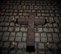cross candles christianity