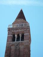 tower against the blue sky in Venice