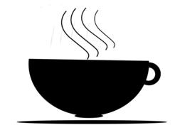 black mug icon on white background