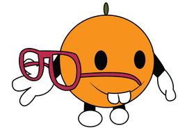 funny orange with glasses