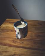 thick milk in a mug