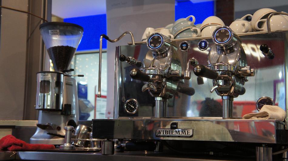 large iron coffee machine