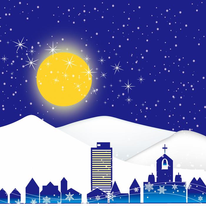 night christmas background moon snow