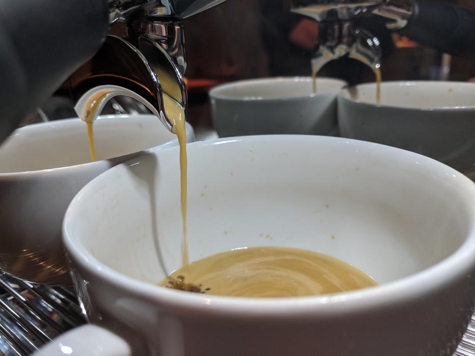 stream of hot coffee