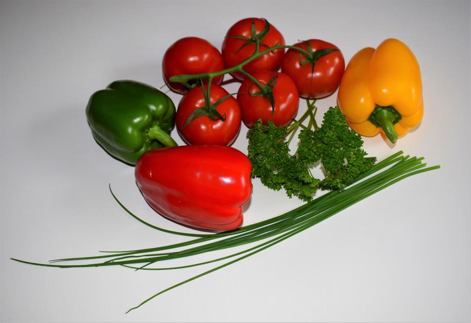 Fresh vegetables on a white background