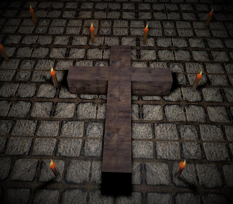cross candles christianity