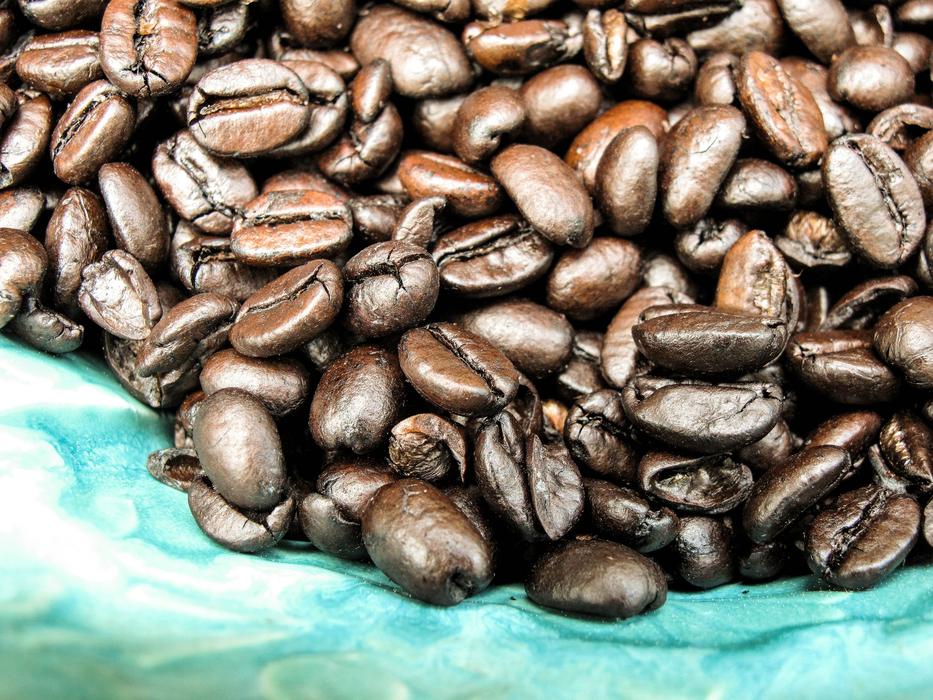 Fresh roasted coffee beans close-up