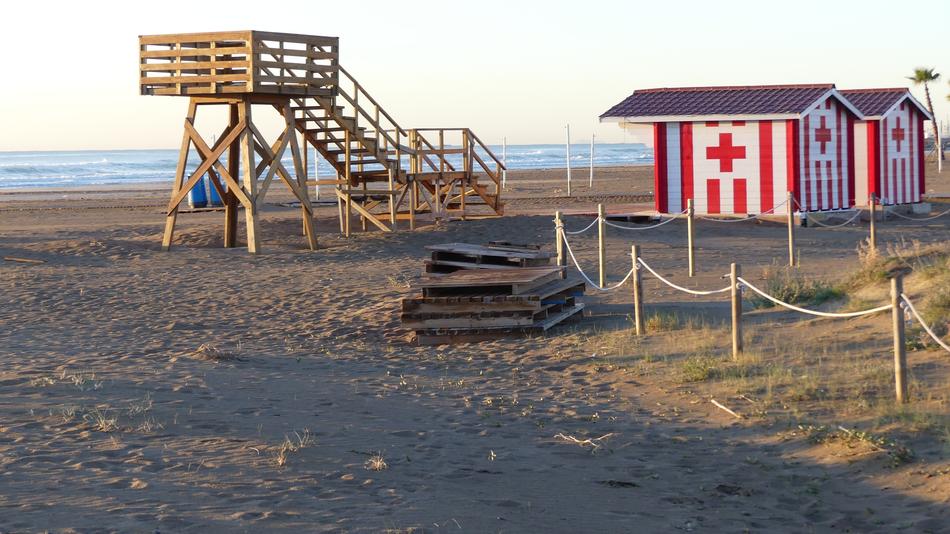 hospital tents on the beach