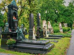 the stone cemetery is old