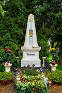 cemetery grave flowers are beautiful