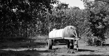 iron barrel on wheels
