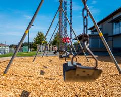 Girl on Playground Swing