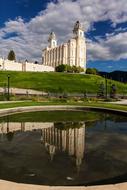 temple by the lake on the hill