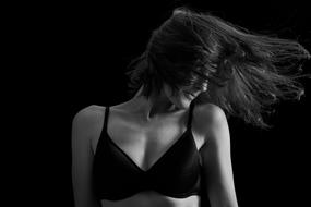 girl funny black lingerie