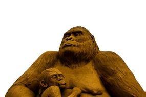 Sand Sculpture of Monkey Gorilla