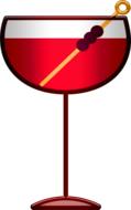 Wine drink with berries on a stick