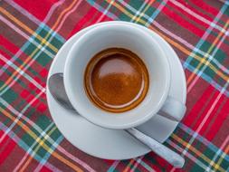 hot espresso in a mug