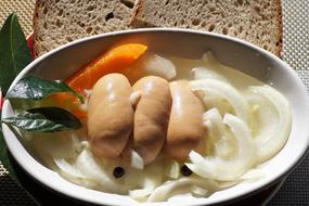 delicious sausages with onions