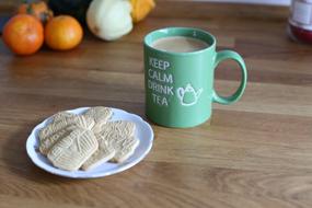 White chocolate chip cookies with a cup of coffee