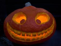 funny glowing pumpkin