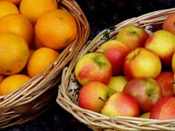 Sweet delicious apples and oranges
