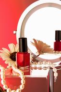 Nail Varnish Beauty and Pearl Necklace