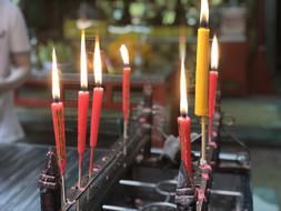 candles in church look colored