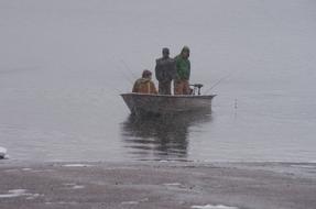 Cold Boat on Lake