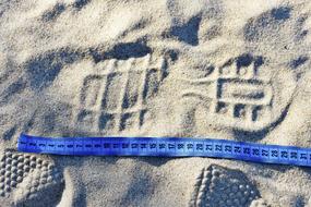 Measure Blue Tape Of footprint