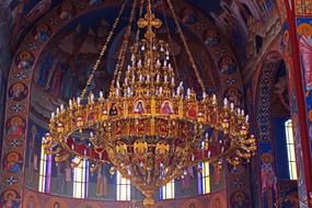 big chandelier in the temple