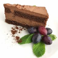 Chocolate cake with grapes