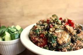 Delicious salad with spices and vegetables