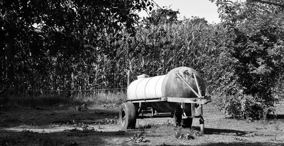 iron barrel on wheels