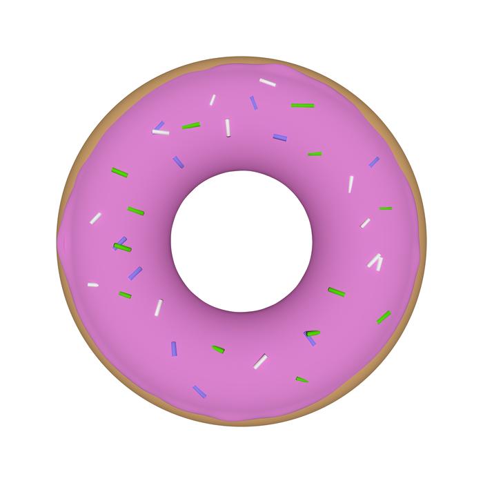 pink delicious donut on a white background