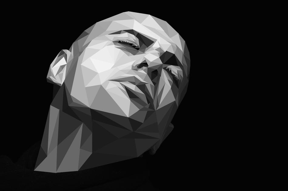 man face low poly portrait