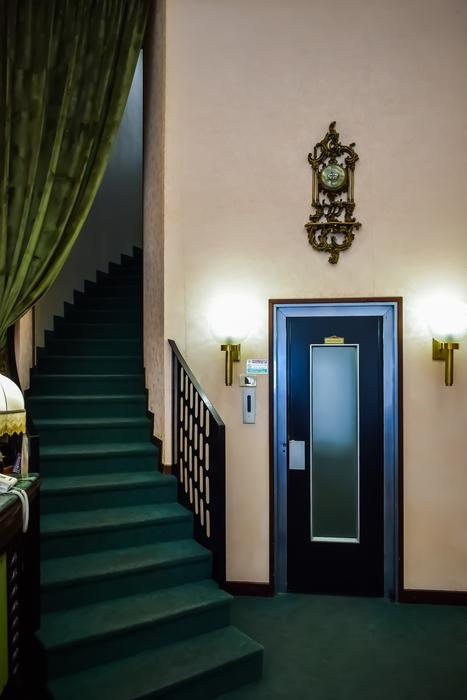 Staircase in hall of historical Hotel