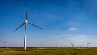 Wind Turbine Energy on a clear sunny day