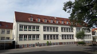 square in front of the school building