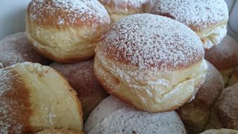 Delicious sweet donuts in sugar