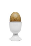 boiled tasty egg in a stand