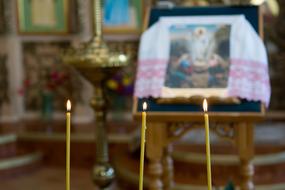 icon inside the church