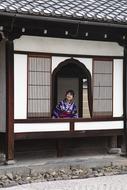 the girl looking through the window