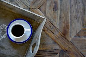 bitter coffee in a box on the table