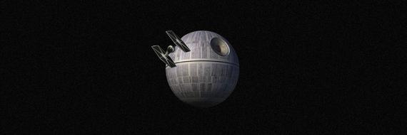 The Death Star and ship, from the "Star Wars" in the space, clipart