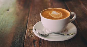 white latte mug with pattern