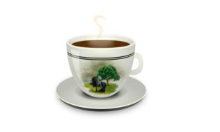 cute mug with a tree pattern
